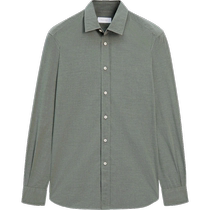 Discount season Massimo Dutti mens 2024 new summer style simple commuter style slim version comfortable cotton long-sleeved shirt 00176436539
