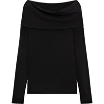 Spring and summer new product MassimoDutti2024 womens style minimalist ladylike style slim version one-line collar off-shoulder long-sleeved sweater 05725647800