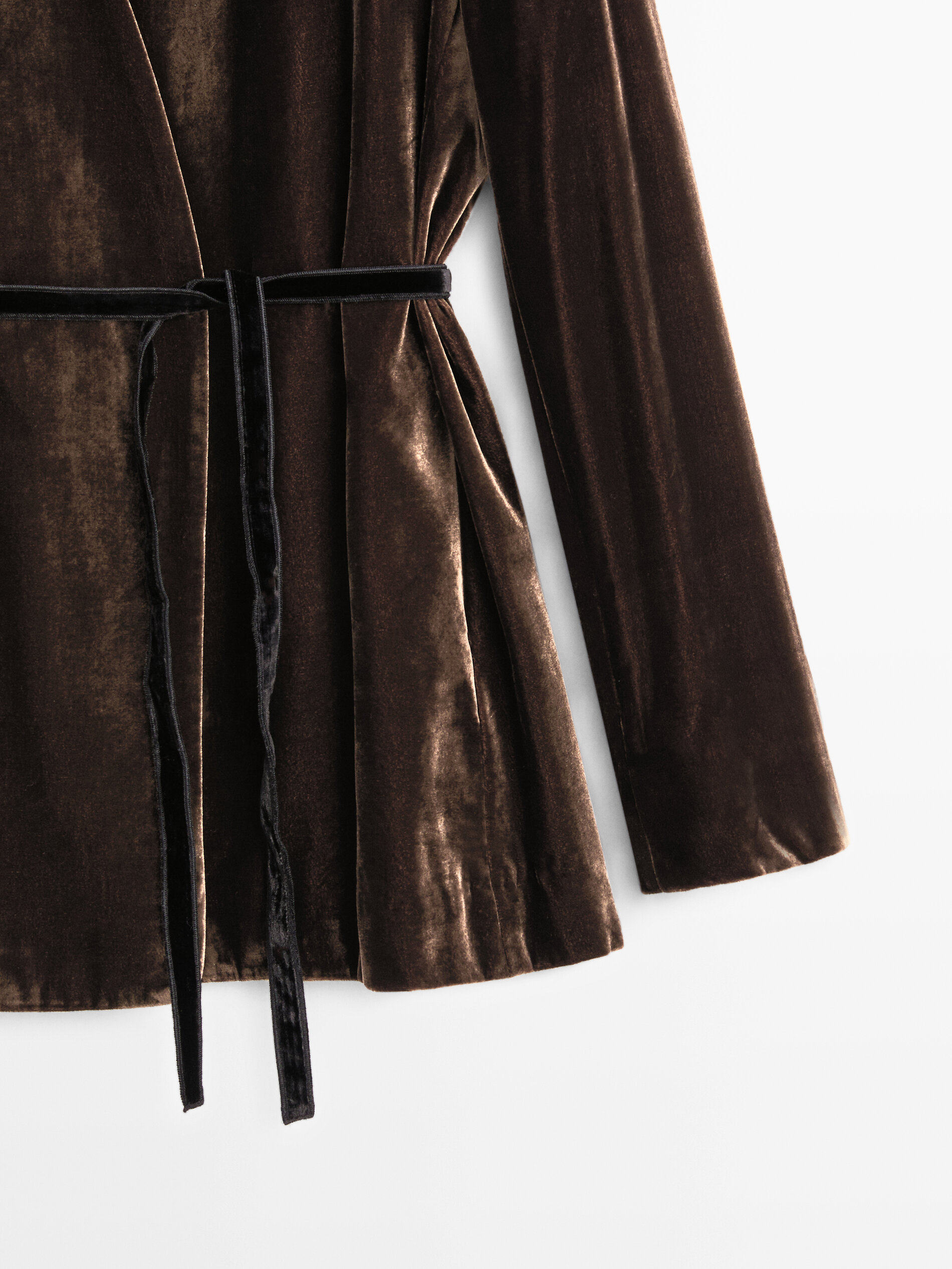 Новинка зимний осеннний MassimoDutti2025 женщины стиль старых денег ретро Коммутирующий стиль продвинутый смысл бархат кружево костюм пальто 06084755700 