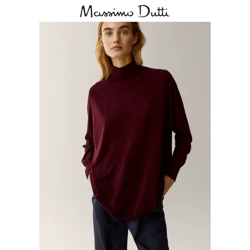 В конце сезона скидка Massimo Dutti Женская одежда, та же модель, увеличивает размер шерсти/шелк с высоким уровнем женского свитера 05688543686