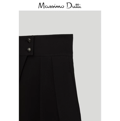 Massimo Dutti, летняя черная маленькая модная юбка