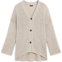 Early autumn new style MassimoDutti2024 womens casual chic lazy style relaxed minimalist cool feeling light V-neck sweater 05747990746