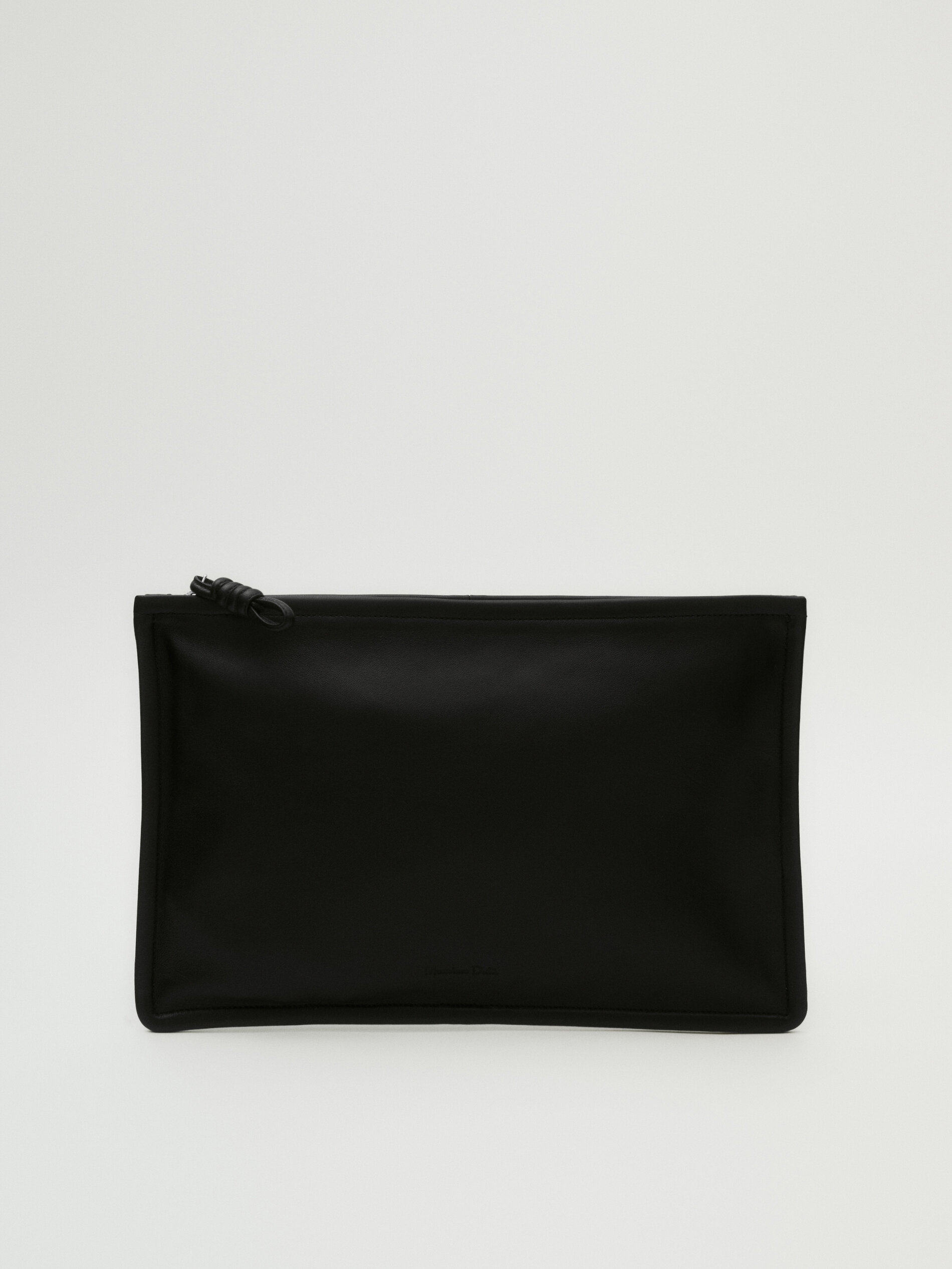 Клатч 春夏新品 massimodutti2024女士配件通勤简约结饰设计纳帕软面真皮手拿包 04653621800