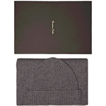 Discount Season MassimoDutti Mens Accessories 2024 Summer New Soft and Comfortable Pure Cashmere Ribbed Scarf and Hat Set 00550050809