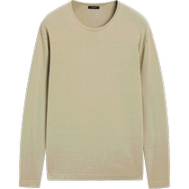 Early autumn new MassimoDutti mens clothing 2024 new casual simple commuting style green round neck long-sleeved sweater sweater 00949348516