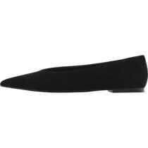 Massimo Dutti womens shoes 2024 autumn new style black simple pointed toe ballet flats 11520450800