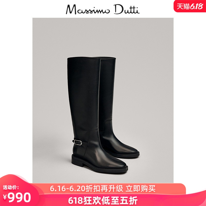 Spring / summer discount Massimo dutti women's shoes with buckle decoration flat bottom boots fashion boots 11000550800