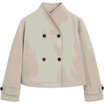 Spring and summer new product MassimoDutti2024 womens French commuter style British style stand-up collar short version double-breasted windbreaker jacket 06730818712