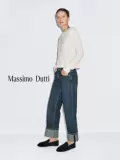 Massimo Dutti, демисезонные дизайнерские хлопковые штаны для отдыха, джинсы, тренд сезона, свободный прямой крой