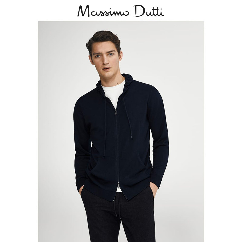 Spring Summer discount Massimo Dutti men's mall with cotton hooded men casual cardigan 00933401401