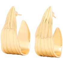 New spring and summer products Massimo Dutti 2024 womens accessories simple and versatile fashionable gold brushed texture design earrings 04605945303
