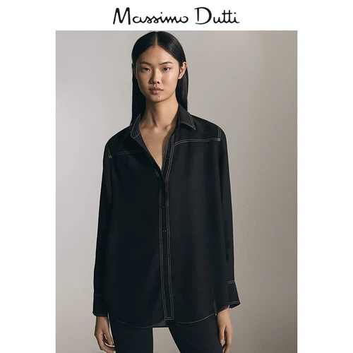 Massimo Dutti, осенняя дизайнерская рубашка, лонгслив