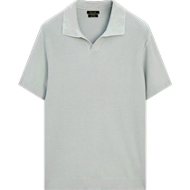 Summer new MassimoDutti mens 2024 new simple urban commuting style skin-friendly pure cotton knitted short-sleeved Polo shirt 00904350104