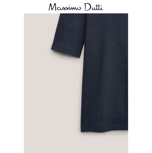 Весна и летняя скидка Massimo Dutti Женская одежда, такая же халат, круглое, леди, отдых Top T -Fort 06821542818