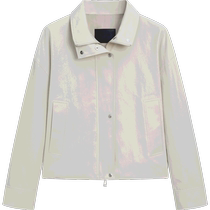 Spring and summer new product MassimoDutti2024 womens simple commuter style intellectual off-white snap button high collar short jacket windbreaker 06728807712