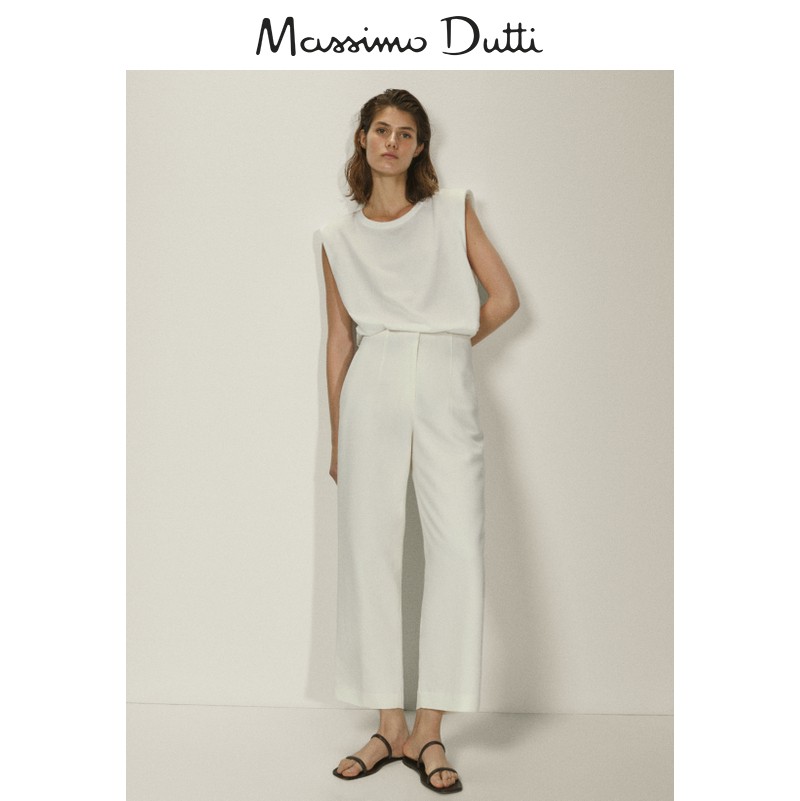 Massimo Dutti女装 商场同款 人造丝直筒女士休闲长裤 05050935251