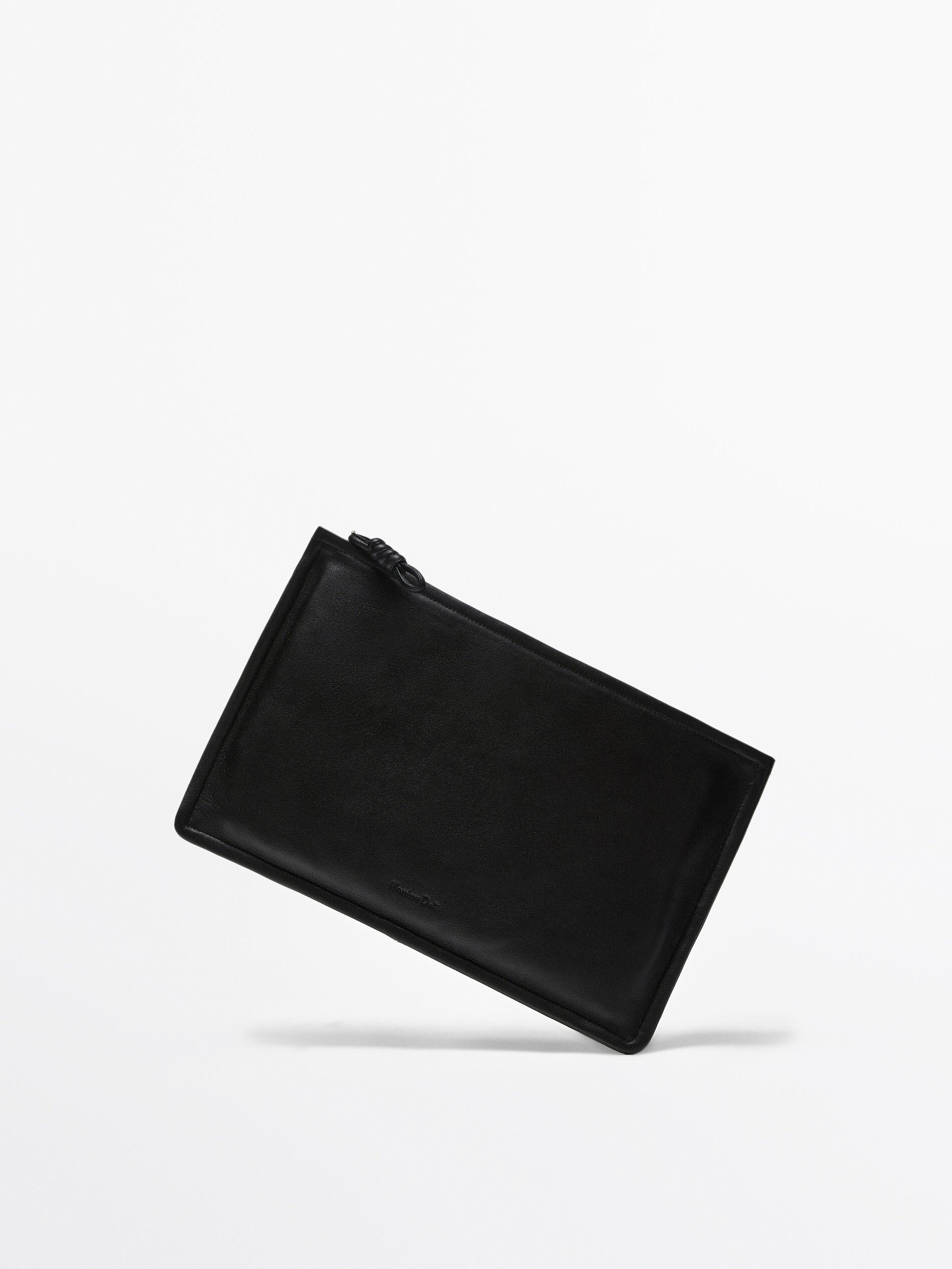 Клатч 春夏新品 massimodutti2024女士配件通勤简约结饰设计纳帕软面真皮手拿包 04653621800
