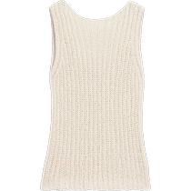 Summer new MassimoDutti2024 womens clothing deserted white noise lazy relaxed backless round neck vest sleeveless knitted T-shirt 05753650712