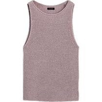 Summer New Massimo Dutti2024 Womens Purple Julette Back Knit I-Type Vest Sleeveless T-Shirt Top 05755510612