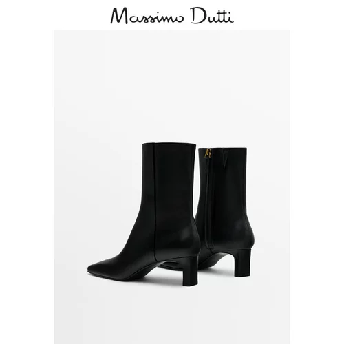Massimo Dutti, летние туфли, высокие короткие сапоги, из натуральной кожи