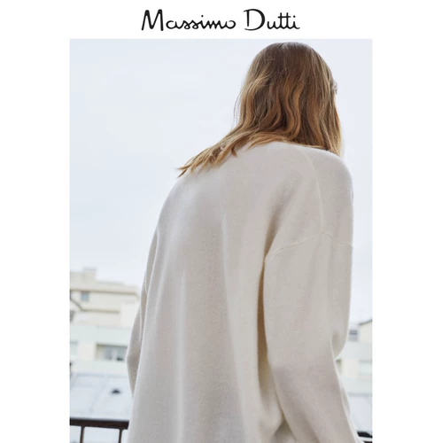 Весна и летняя скидка Massimo Dutti Wome White White Увеличение Casual Cardigan 05637935712