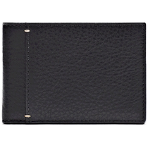 Spring and summer new products Massimo Dutti men accessories 2024 new black texture genuine leather card bag wallet 01666464800