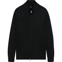 Autumn new MassimoDutti mens 2024 new simple commuter pure cotton black turtleneck sweater knitted cardigan jacket 00978350800