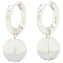 Summer new MassimoDutti2024 womens accessories simple fashionable and versatile transparent crystal ball detail silver earrings 04605814808