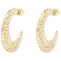 New spring and summer products MassimoDutti2024 womens accessories comfortable simple and versatile gold design textured hoop earrings 04605917303