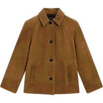 Autumn and winter new Massimo Dutti 2024 womens clothing Maillard brown modern high-end suede leather jacket 04702812742