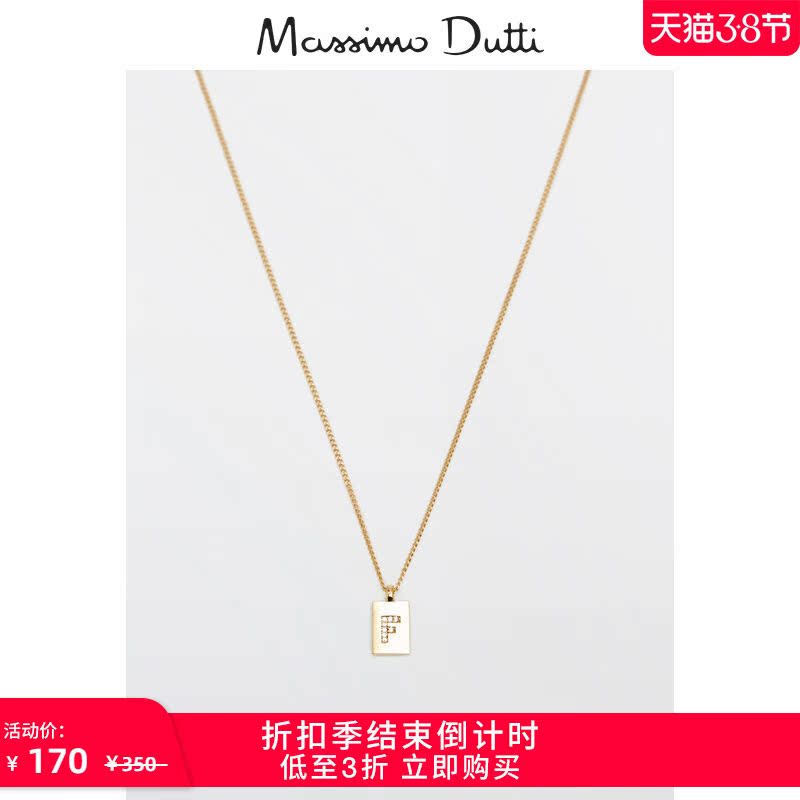 End-of-season discount Massimo Dutti women's accessories F letter pendant ladies fashion necklace 04602759303