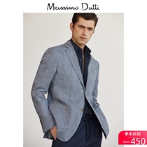  Spring and Summer Discount Massimo Dutti Mens Business style Checkered Linen Mens Blazer 02016324400