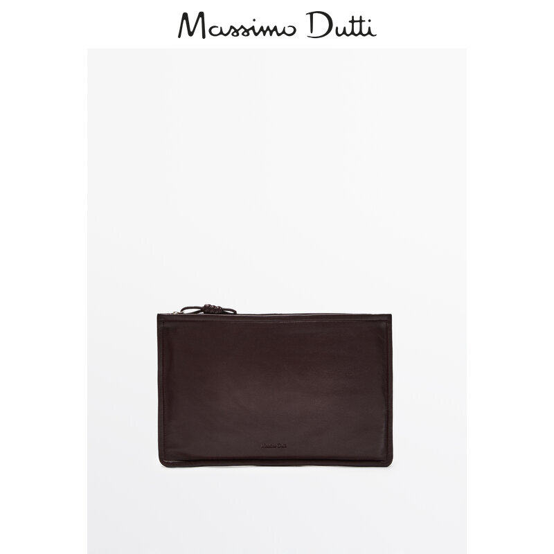 Клатч 春夏新品 massimodutti2024女士配件通勤简约结饰设计纳帕软面真皮手拿包 04653621800