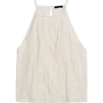 Autumn new MassimoDutti2024 womens French quiet luxury vacation versatile minimalist fine pleated white suspender sleeveless shirt 05196811712