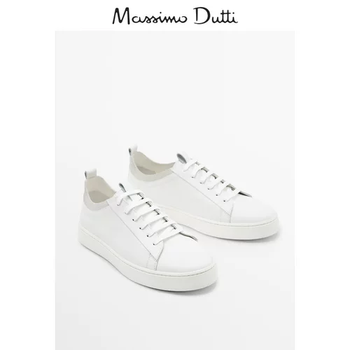Massimo Dutti, белая спортивная обувь, 2023, осенняя, тренд сезона