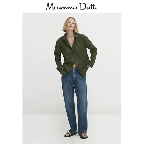 Massimo Dutti, демисезонный хлопковый лонгслив для отдыха, рубашка, французский стиль