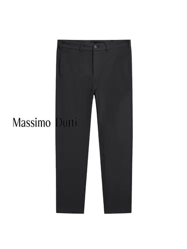 Massimo Dutti Мужские брюки из 100% шерсти с эластичной резинкой по бокам 00044006401