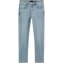 Winter new Massimo Dutti mens 2024 new casual commuting style versatile light blue tapered version denim trousers 00043053405