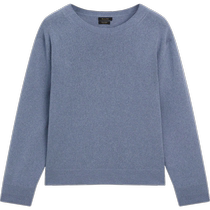 Spring and summer new products Massimo Dutti 2024 womens clothing casual minimalist wind sky blue comfort pure cotton round neck sweater knit-jersey 05620626403