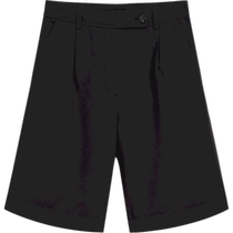 夏季新款 MassimoDutti2024女装 休闲智性通勤风简约款黑色百搭五分裤短裤 05086773800