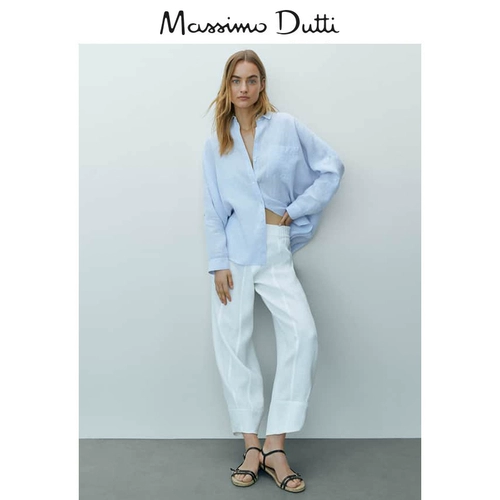 Massimo Dutti Женская летняя летняя новая складная рукава.