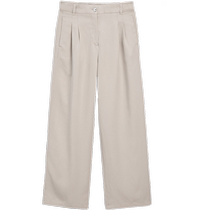 Autumn new MassimoDutti2024 womens casual commuting style relaxed and elegant drapey pleated mid-waist wide-leg pants 05076743527