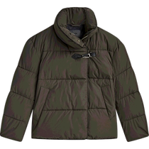 Discount Season Massimo Dutti Womens Clothing 2024 Summer New Metal Hook Design Quilted Warm Turtle Collar Jacket Cotton Clothes 06707802505