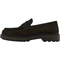Massimo Dutti Mens Shoes 2024 Summer New Stacked Edge Design Dark Brown Suede Genuine Leather Loafers 12404350700