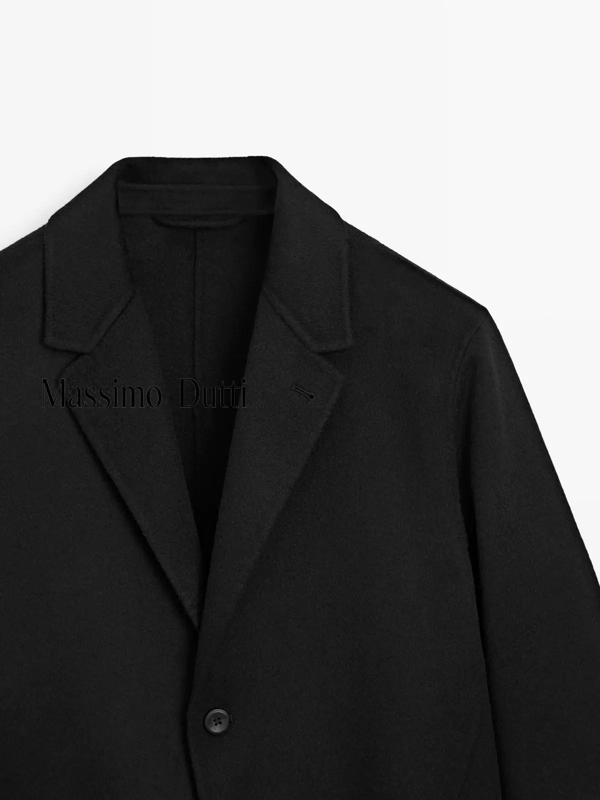 Пиджак из полупальто-войлона Massimo Dutti, демисезонный костюм из шерсти