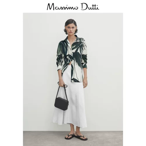 Massimo Dutti 2023 Женские каникулы, Печатная печать пальмовых рубашек 05127823500