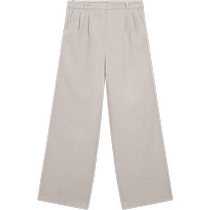 Summer new Massimo Dutti 2024 womens clothing casual smart commuting style relaxed pleated straight suit trousers 05092970806