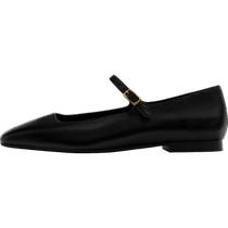 Massimo Dutti womens shoes 2024 summer new style black retro simple buckle decorated flat ballet shoes 11524350800