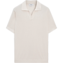 Summer new (STUDIO limited series) Massimo Dutti mens 2024 new white knitted short-sleeved Polo shirt 08513852712
