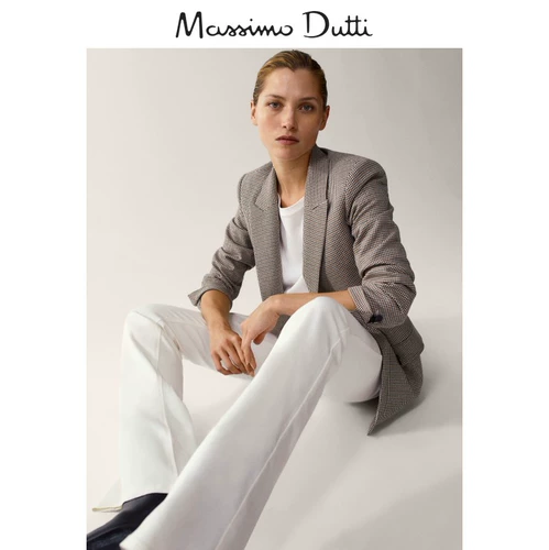 В конце сезона скидка скидки Massimo Dutti Женский двойной эффект, куртка из тысячи птичьих клетчатого костюма 06037537712